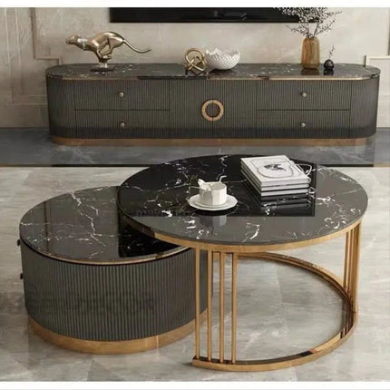 Auralis Ring – Luxury Coffee Table With European Inspired Design TV Unit