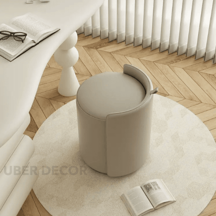 Morira Vanity Stool Customisable Fabric Foam and Wood Makeup Accent Chair Minimalist Modern Seating for Bedroom and Dressing Room