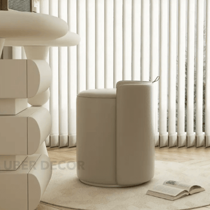 Morira Vanity Stool Customisable Fabric Foam and Wood Makeup Accent Chair Minimalist Modern Seating for Bedroom and Dressing Room