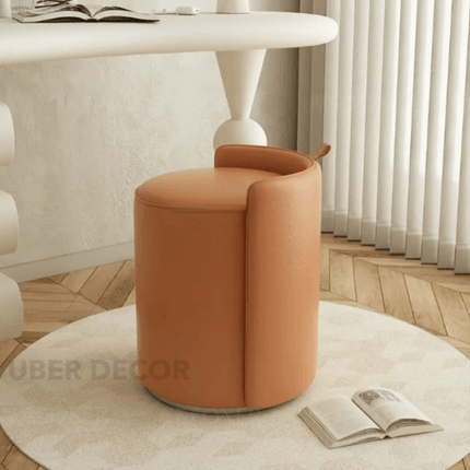 Morira Vanity Stool Customisable Fabric Foam and Wood Makeup Accent Chair Minimalist Modern Seating for Bedroom and Dressing Room