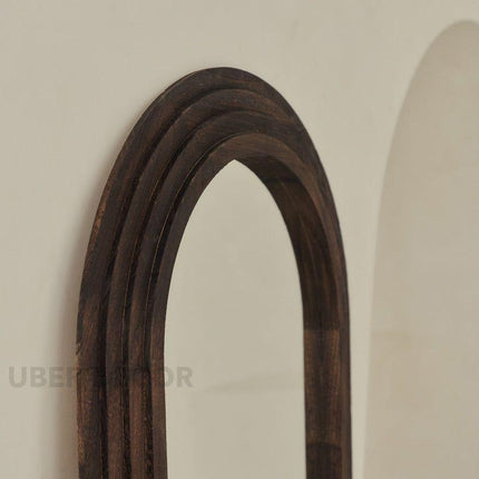Ruby Arched Layered Wood Wall Mirror – Elegant Full-Length Mirror for Entryway & Living Room