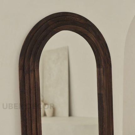 Ruby Arched Layered Wood Wall Mirror – Elegant Full-Length Mirror for Entryway & Living Room