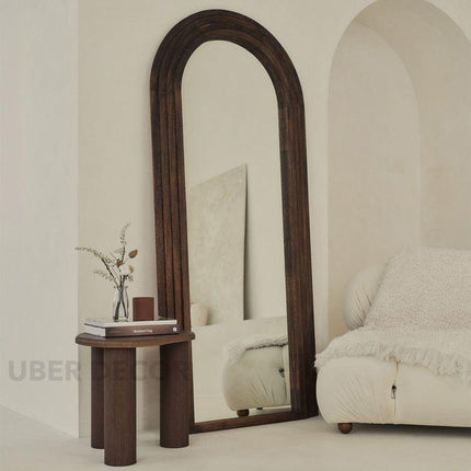 Ruby Arched Layered Wood Wall Mirror – Elegant Full-Length Mirror for Entryway & Living Room