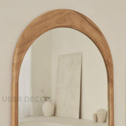 Celeste Arched Teak Floor Mirror – Elegant Full-Length Mirror for Bedroom & Living Room