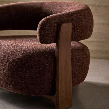 Tranquil Arc Living Room Chair Mid Century Modern American Inspired Solid Wood Frame Fixed Base Contemporary Chair Lounge and Bedroom