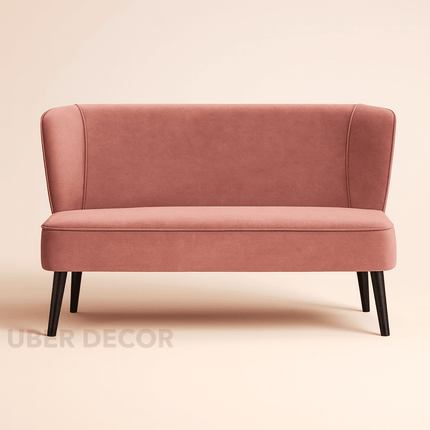 Hanford 2-Seater Modern Loveseat – Compact Wingback Sofa with Tapered Legs – Customisable Made-to-Order Couch for Bedroom or Lounge