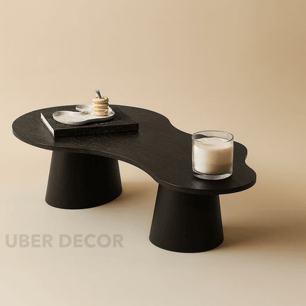 Vistula Mid Century Modern Japandi Coffee Table Scandinavian Freeform Center Table with Cylindrical Legs Custom Made to Order for Living Room