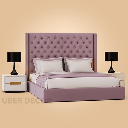 Rest Royale Tufted Wingback Bed – Classic Glamour Bedroom Essential