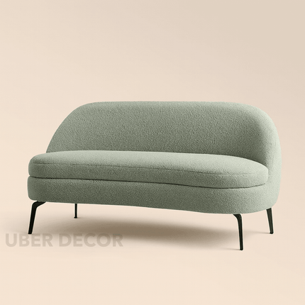 Tivoli 2-Seater Modern Loveseat – Contemporary Rounded Back Sofa with Slim Legs – Customisable Made-to-Order Sofa for Living Room or Bedroom