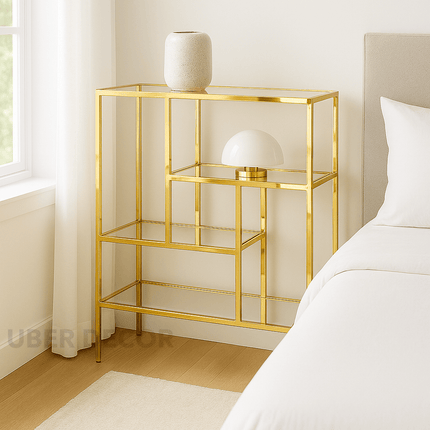Seren Vista Console Table – Geometric Mid‑Century Modern Console Table for Hallway or Living Room