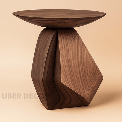 Drin Coffee Table, Modern Sculptural Wooden Geometric Center Table for Living Room