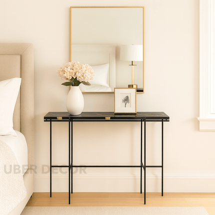 Sylvan Noir Display Table – Customizable Epoxy Agate-Style Top for Entryways & Hallways