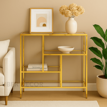 Seren Vista Console Table – Geometric Mid‑Century Modern Console Table for Hallway or Living Room