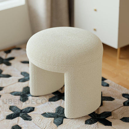 Trilo Form Vanity Stool Backless Makeup Accent Chair Modern Minimalist Sculptural Seating for Bedroom and Dressing Room Interiors Shop Now