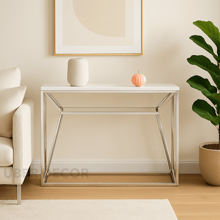 Nova Illume Console Table – Customizable Marble or Glass Top | Modern European Entryway Console