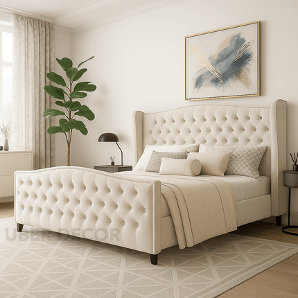 Serenabelle Wingback Bed – Heritage-Inspired Bedroom Classic