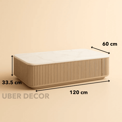 Elano Ridge – Modern Coffee Table with European Inspired Design TV Unit Low Base, for Modern Salons and statement Living Rooms