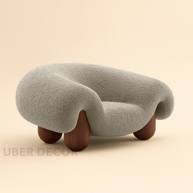 Sculpta Nest Lounge Chair Mid Century Modern European Inspired Solid Wood Legs Fixed Base Living Room Chair and Lounge Room