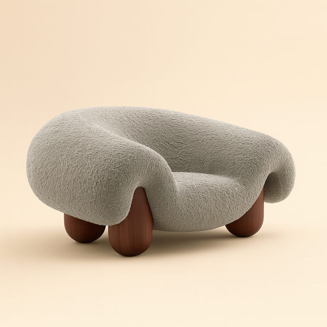 Sculpta Nest Lounge Chair Mid Century Modern European Inspired Solid Wood Legs Fixed Base Living Room Chair and Lounge Room