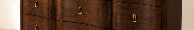 Lusanne Curved Front 9-Drawer Mid-Century Modern Cabinet for Living Room, Bedroom & Entryway