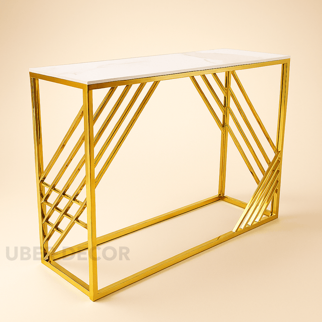 Virella Strata Display Table – Customizable Marble Top for Hallway & Living Spaces