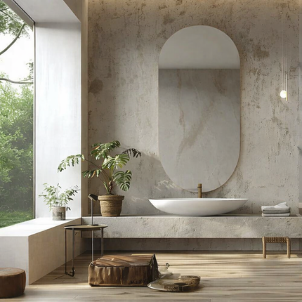 Ovia Frameless HD Mirror – Vertical Pill-Shaped Wall Mirror for Bathroom, Entryway & Vanity