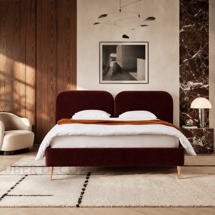OakWing Modern Upholstered Platform Customisable Bed for Elegant Bedrooms