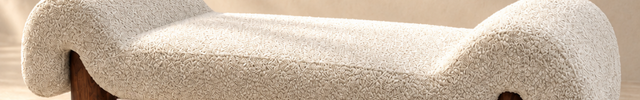 Nola Curve – Modern Sculptural Boucle Bench Ready to Ship Luxury End-of-Bed & Accent Bench for Bedrooms, Living Rooms and Lounges