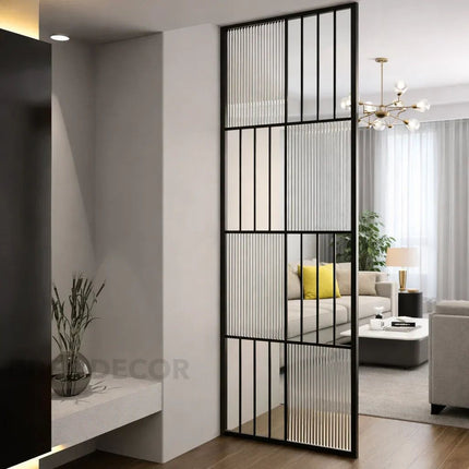 NOIRIS Stainless Steel Glass Room Divider Floor To Ceiling Partition For Bedroom Living Room And Passage