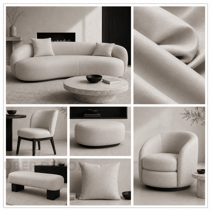 KOREAN LEATHER- Leatherette Faux Leather Upholstery Fabric- Light Greige