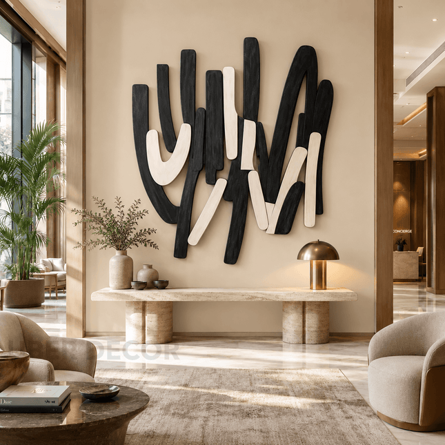 Linear Drift Japandi Wooden Wall Art - product image 1