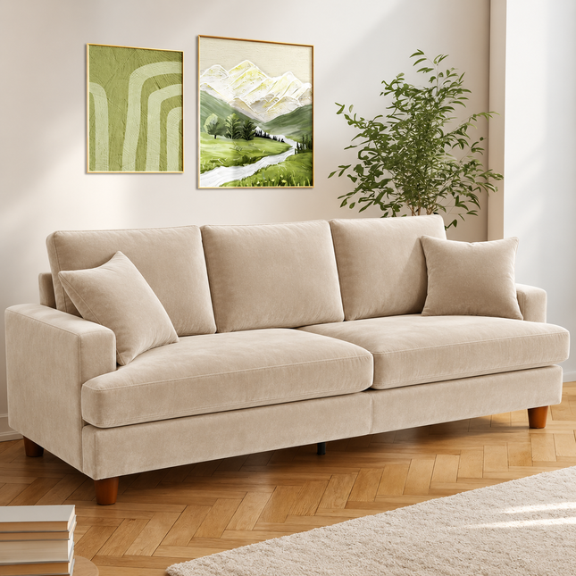 Snugrio 87 inch 3-Seater Sofa - Modern Wabi-Sabi Couch for Living Room & Lounge Areas