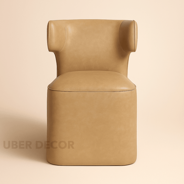 Avra Modern Dining Chair Custom Made Sculptural Wing Back Design Ideal for Dining Room Formal Lounge - Uber Decor