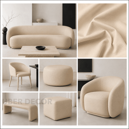KOREAN LEATHER- Leatherette Faux Leather Upholstery Fabric- Almond Cream