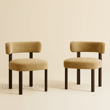 ModForma Contemporary Dining Chair Set of 2 Mid Century Modern Solid Wood Legs Custom Made Design Ideal for Dining Room Kitchen Dining Area - Uber Decor