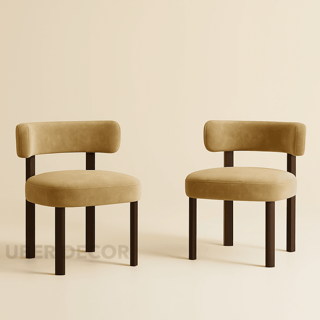 ModForma Contemporary Dining Chair Set of 2 Mid Century Modern Solid Wood Legs Custom Made Design Ideal for Dining Room Kitchen Dining Area - Uber Decor