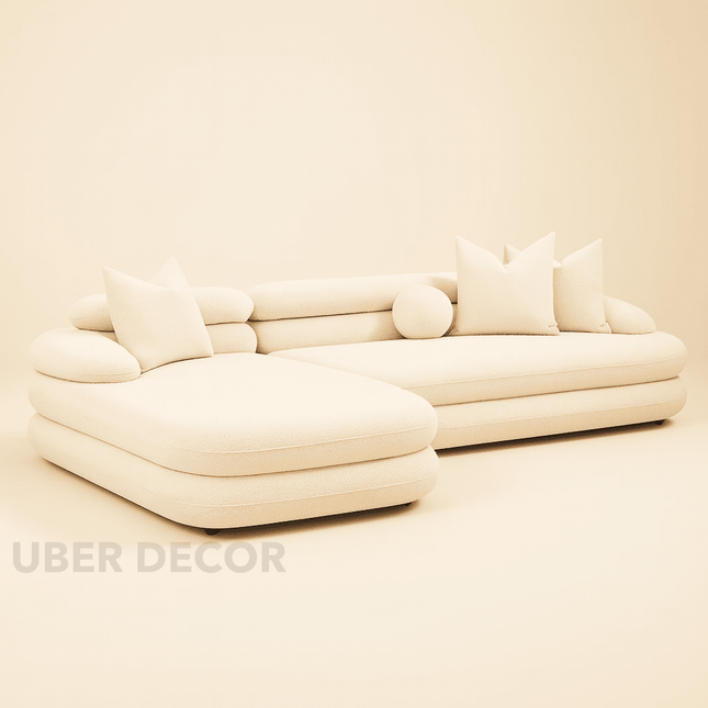 Lemgo Sectional Sofa Couch with Lounger Japandi Modern Minimalist Luxury Furniture for Living Room