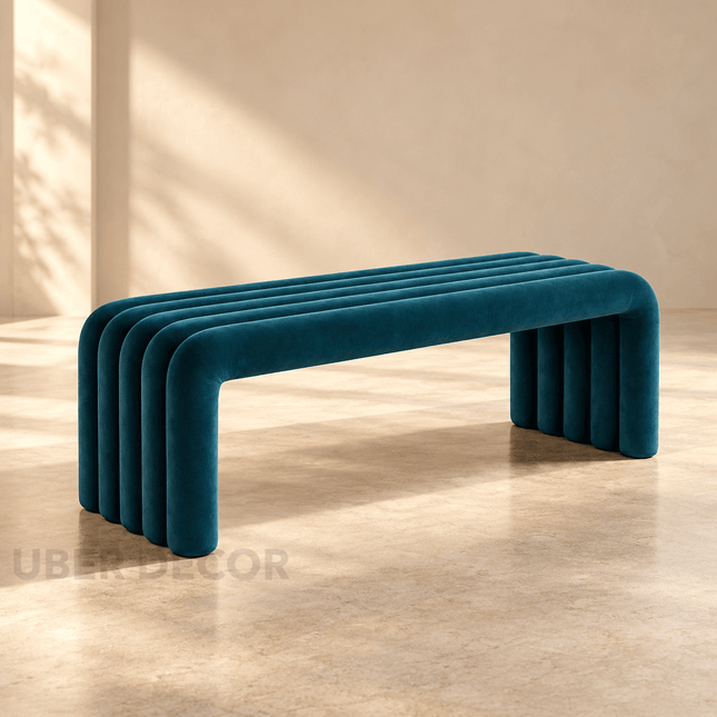 Nuvin Arc – Modern Nordic Bench with Sculptural Form | Minimalist Shoe Changing Stool for Entryways, Living Rooms, or Bedrooms