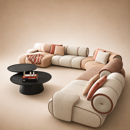 Alicante Luxury Modern Modular Sofa with Rounded Cushion Design Customisable Designer Couch for Premium Lounge Spaces