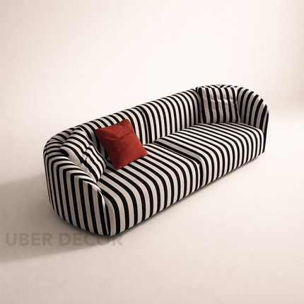 Varanasi 84 inch 3-Seater Modern Sofa Striped Statement Couch for Living Room