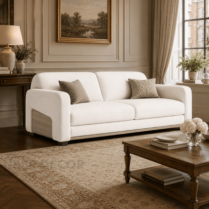 Akita Japandi sofa cum bed – pull-out sleeper extended in full bed configuration