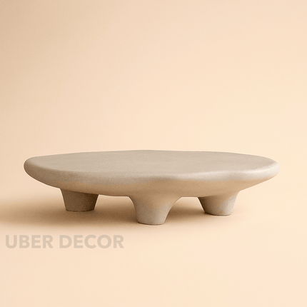 Indus Kuro Wabi-Sabi Pebble Coffee Table – Organic Wood with Matte Finish – Minimalist Designer Accent for Modern Living Rooms