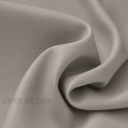 KOREAN LEATHER- Leatherette Faux Leather Upholstery Fabric- Light Greige