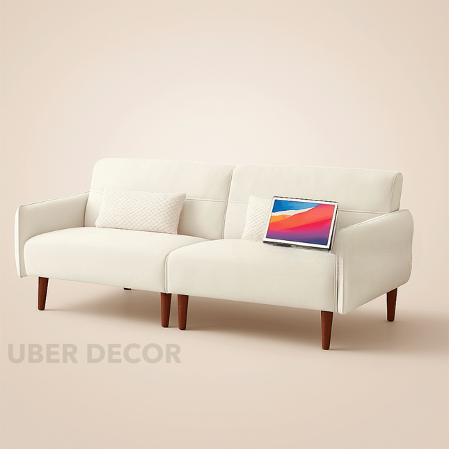 Dubai 81" Futon Sofa Bed - Oversized Convertible Tufted Futon Couch Bed for Living Room