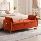 Rust Orange Suede Velvet