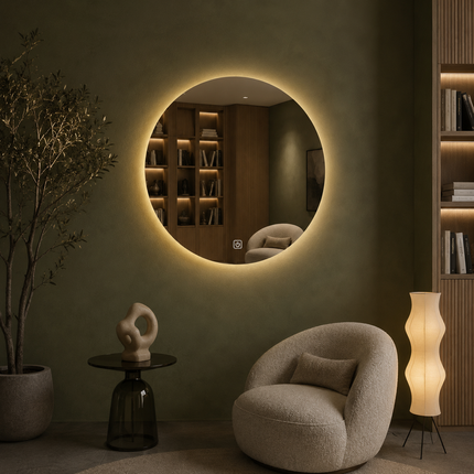 Glintora front-lit or backlit led mirror- 3-colour touch button led frameless bathroom vanity mirror