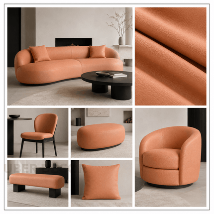 KOREAN LEATHER- Leatherette Faux Leather Upholstery Fabric- Copper Tan