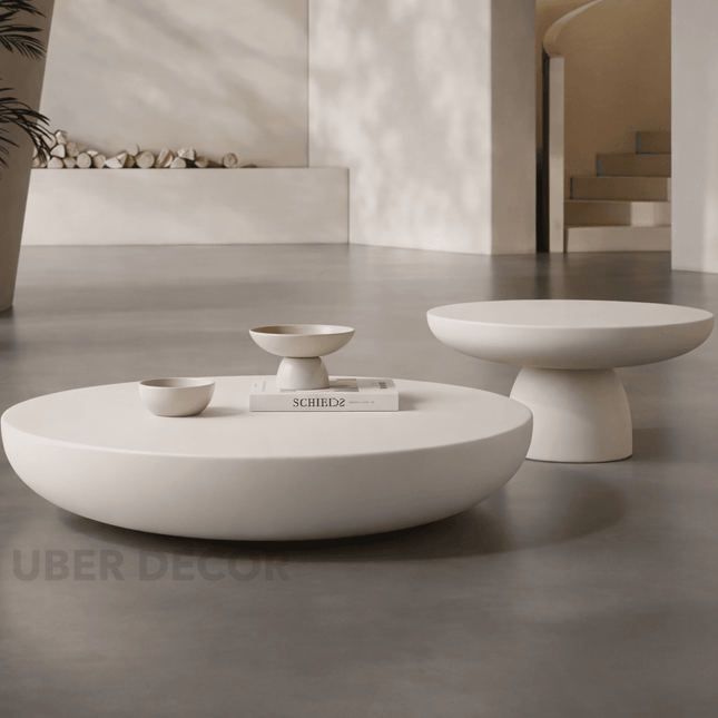 Cam Sculptural Modern European Coffee Table for Living Rooms