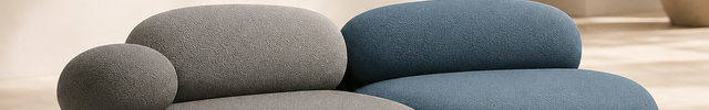 Pebble Cobblestone Curved Fabric Sofa Artistic Rock-Inspired Modular Design Sofa Set for Living Room
