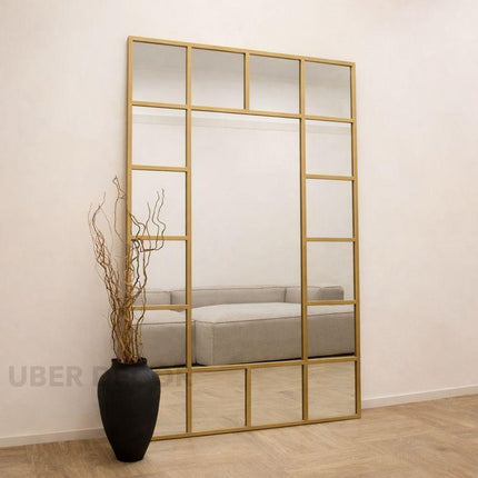 PaneGleam- Window Pane Metal Framed Mirror for Living Room Foyer, Hallway, Bedroom or Hotel